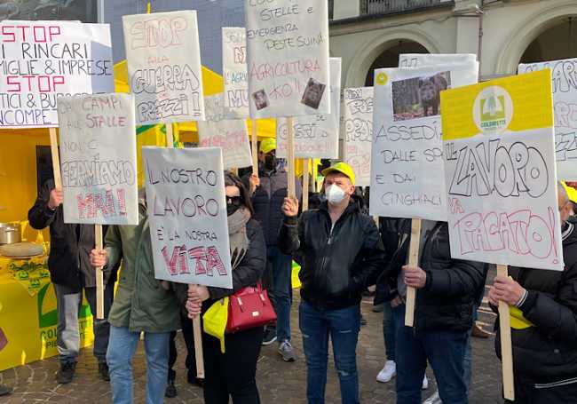 Coldiretti protesta rincari