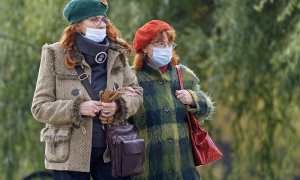 covid donne passeggio mascherina