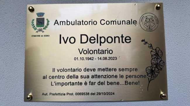 suno targa intitolaz ambulatorio volontario